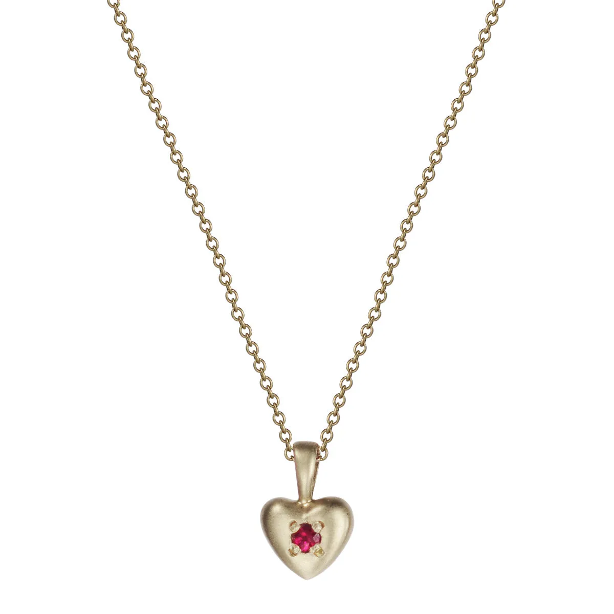 10K Gold Tiny Heart Pendant with Ruby sold by Me & Ro