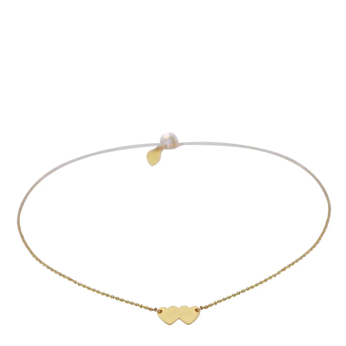10K Gold Small Double Heart Anklet sold by Me & Ro