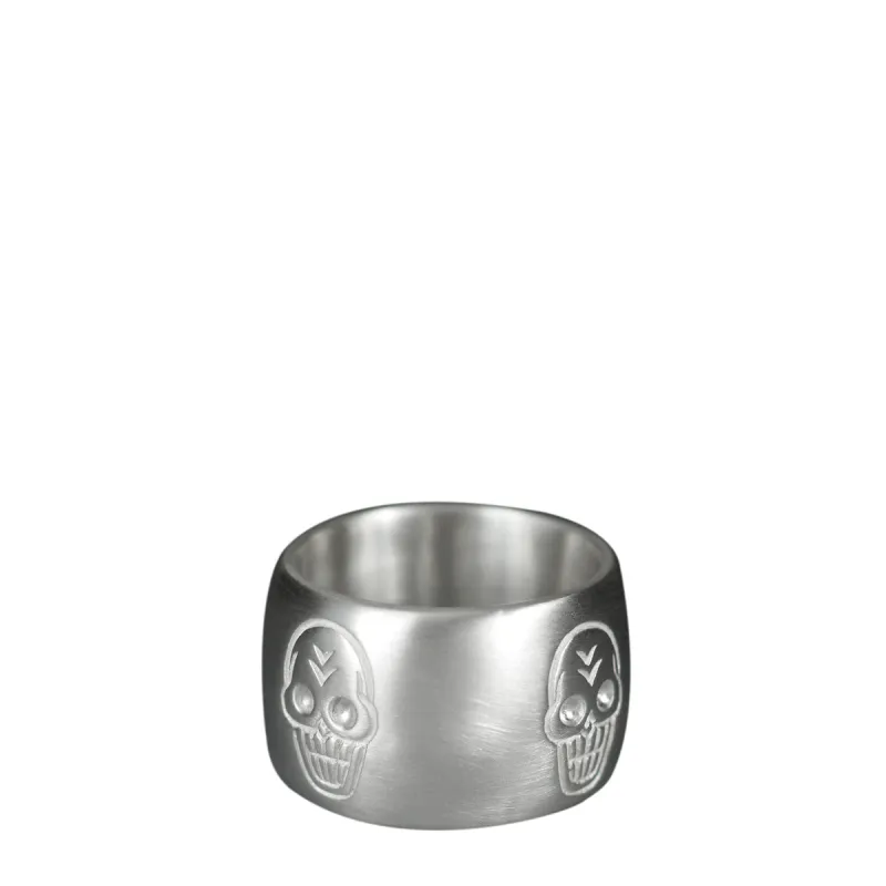 Men's Sterling Silver Wide Skull Band sold by Me & Ro