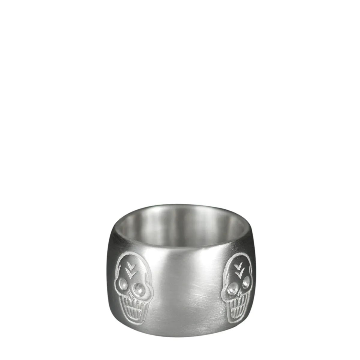 Men's Sterling Silver Wide Skull Band sold by Me & Ro