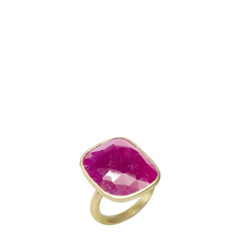 18K Gold Large Ruby Ring sold by Me & Ro