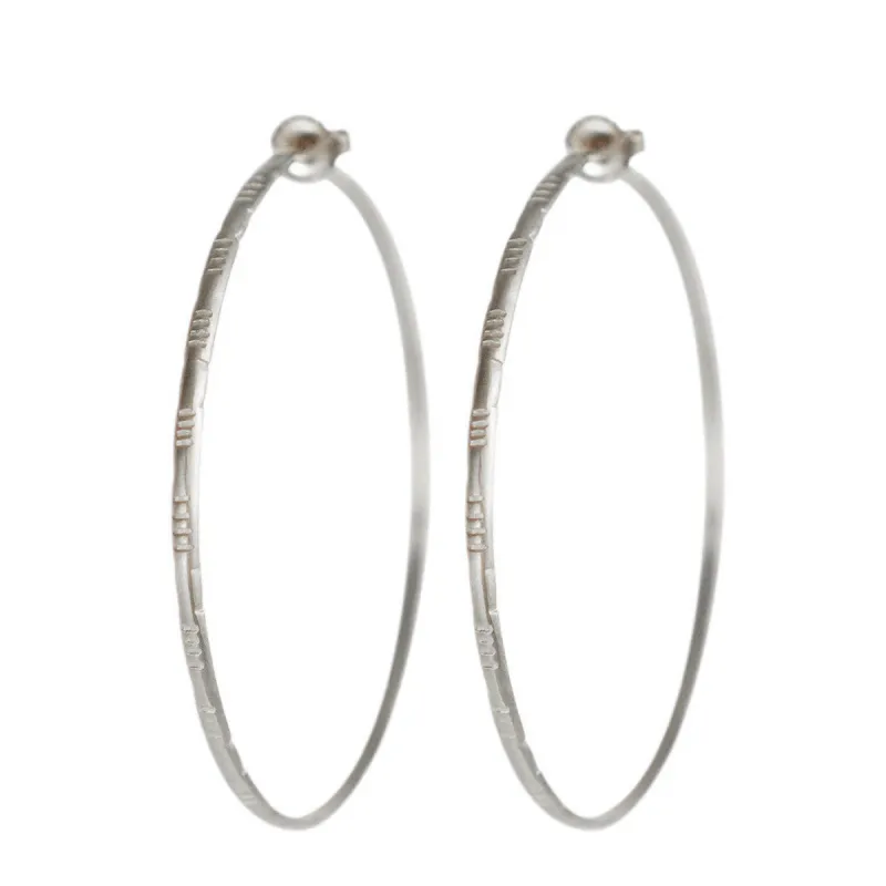 Sterling Silver Extra Large Moroccan Endless Hoop Earrings made by Me & Ro