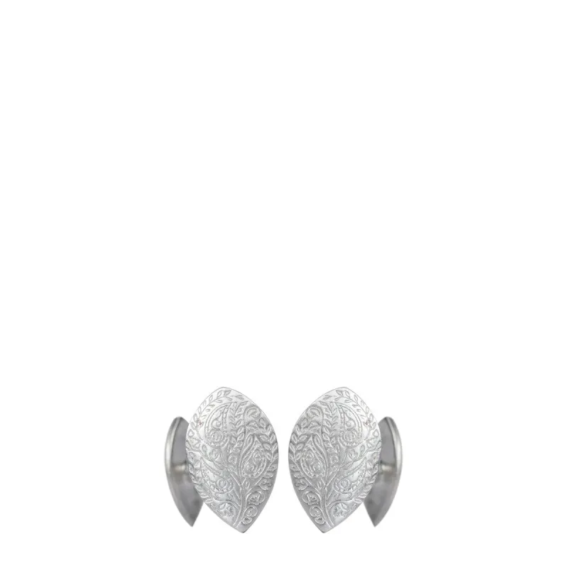 Men's Sterling Silver Paisley Cufflinks made by Me & Ro
