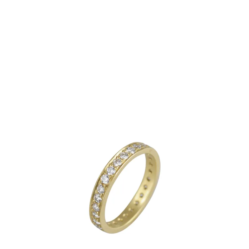 18K Gold 3mm Band with 2mm Brilliant Cut Diamonds sold by Me & Ro