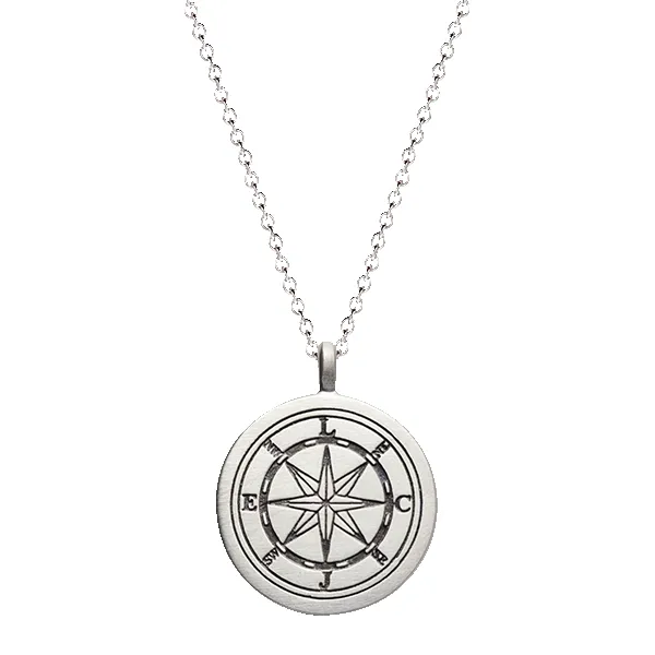 Sterling Silver Compass Pendant sold by Me & Ro