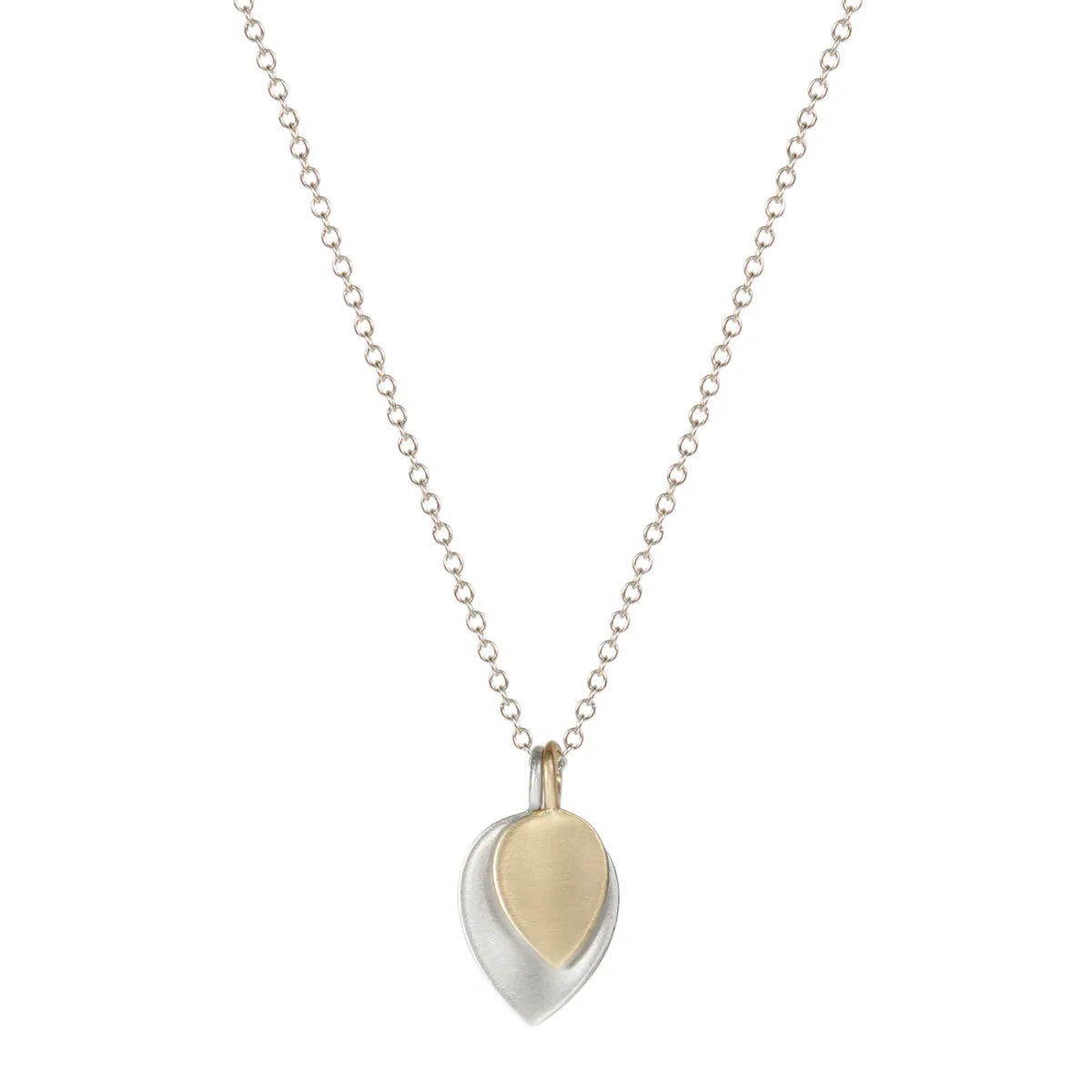 Sterling Silver & 10K Gold Small Double Lotus Petal Pendant sold by Me & Ro
