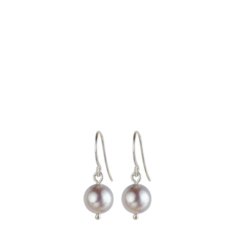 Sterling Silver Akoya Pearl Drop Earrings sold by Me & Ro