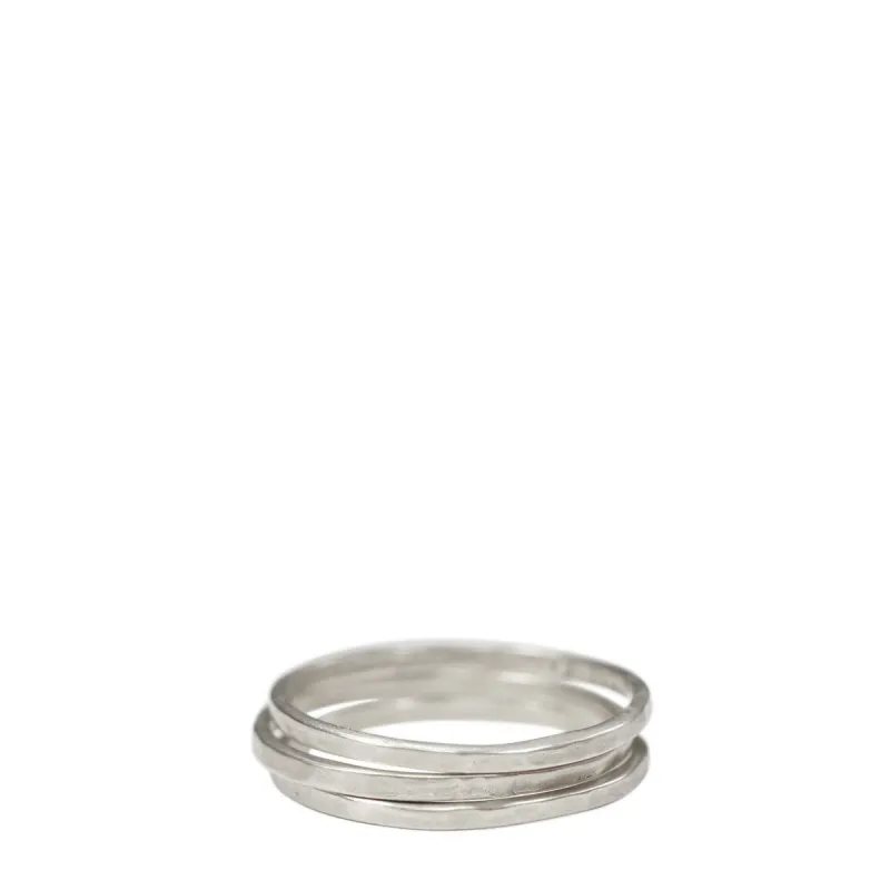 Sterling Silver Flattened Ring (set of 3) sold by Me & Ro