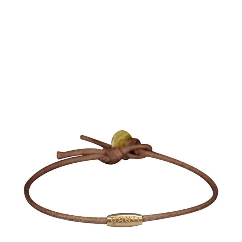 Men's 10K Gold Fine Love Bead Bracelet on Natural Cord sold by Me & Ro
