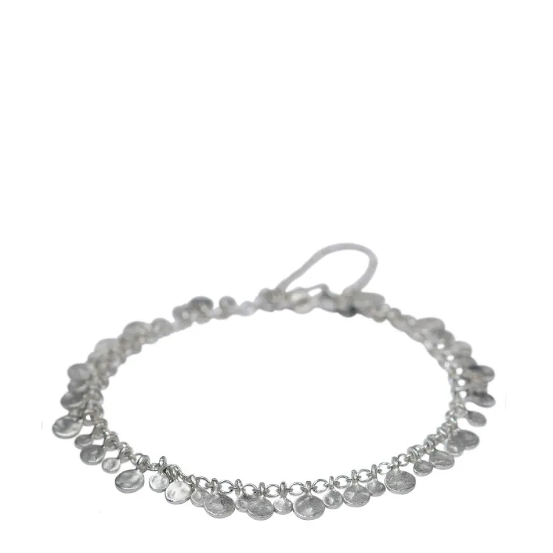 Sterling Silver Full Tiny Hammered Disc Bracelet sold by Me & Ro