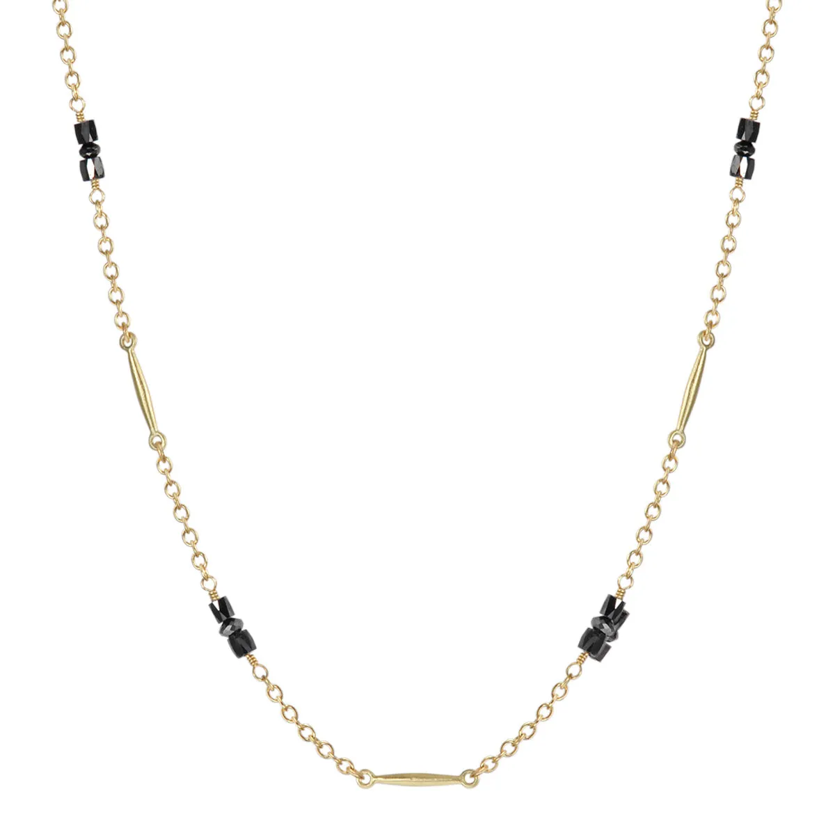 18K Gold Lure Necklace with Black Diamonds sold by Me & Ro