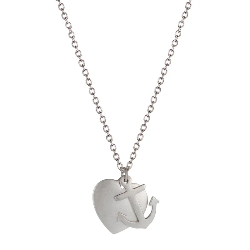 Sterling Silver New York Presbyterian Heart and Anchor Pendant made by Me & Ro
