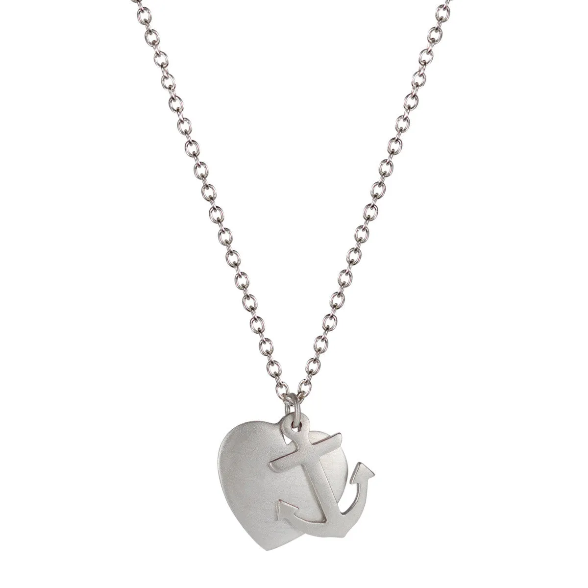 Sterling Silver New York Presbyterian Heart and Anchor Pendant sold by Me & Ro