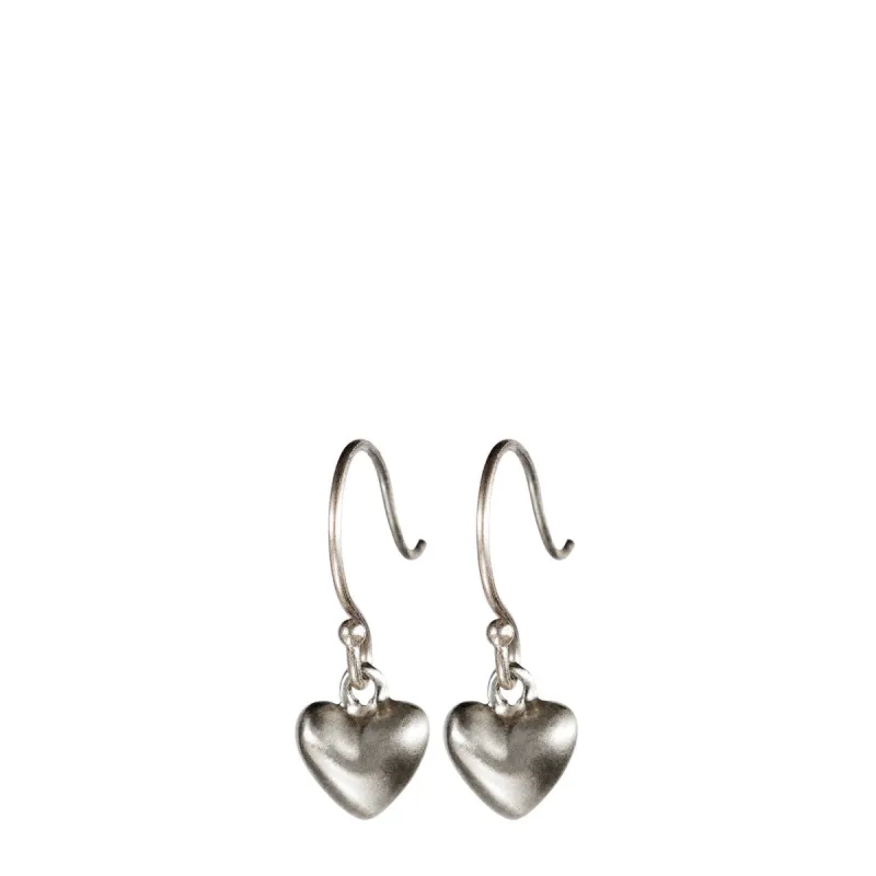 Sterling Silver Hanging Tiny Heart Earrings sold by Me & Ro