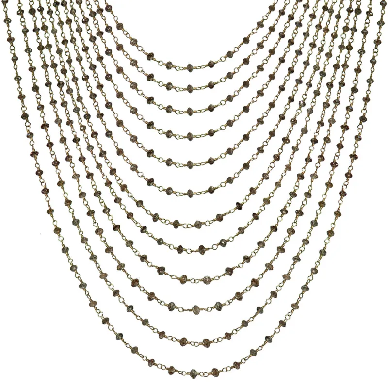 12 Strand Brown Diamond Chain in 18K Gold made by Me & Ro