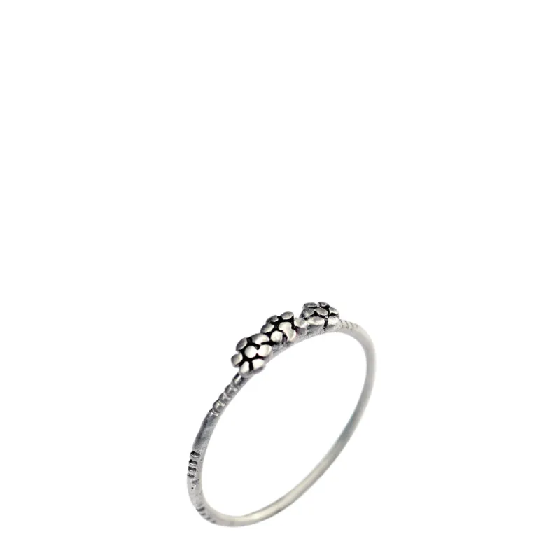 Sterling Silver Triple Flower Ring sold by Me & Ro