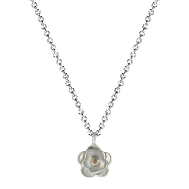 Sterling Silver & 10K Gold Small Double Flower Pendant sold by Me & Ro