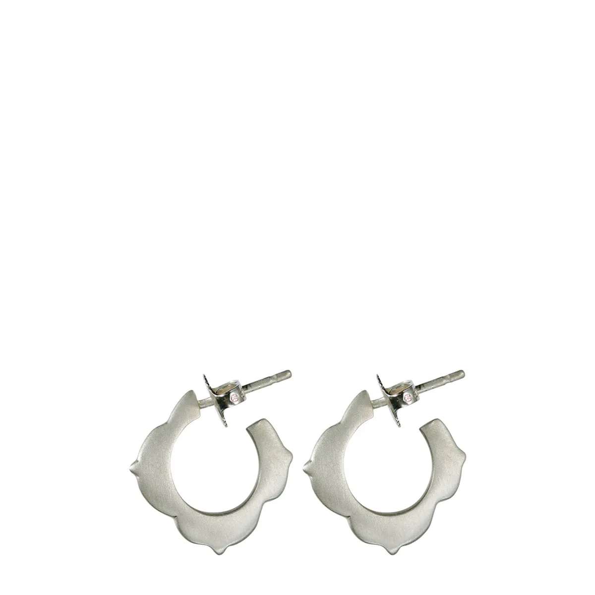 Sterling Silver Small Lotus Hoop Earrings sold by Me & Ro