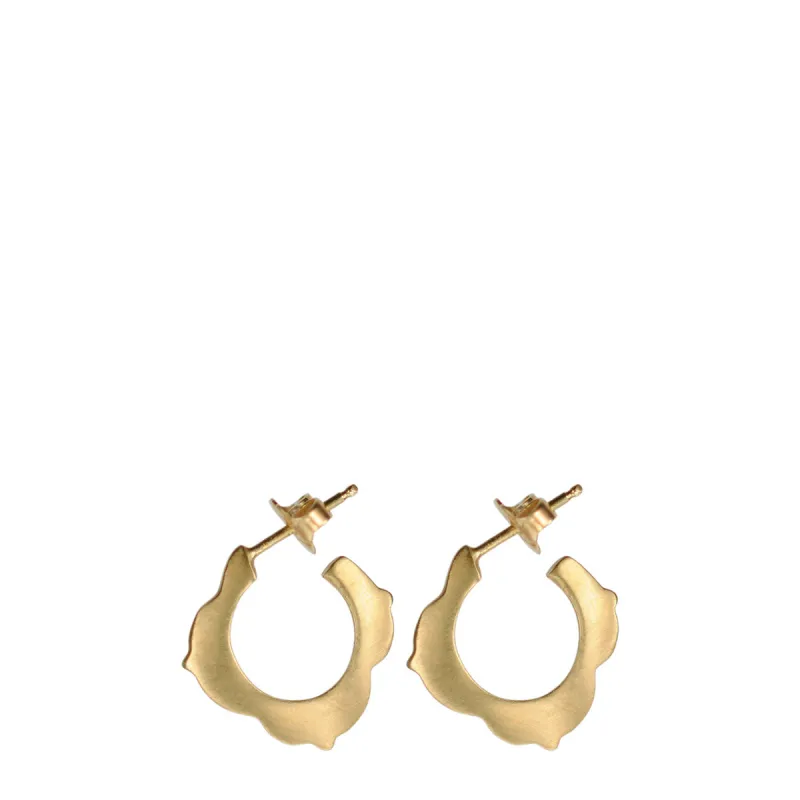 10K Gold Small Lotus Hoop Earrings sold by Me & Ro