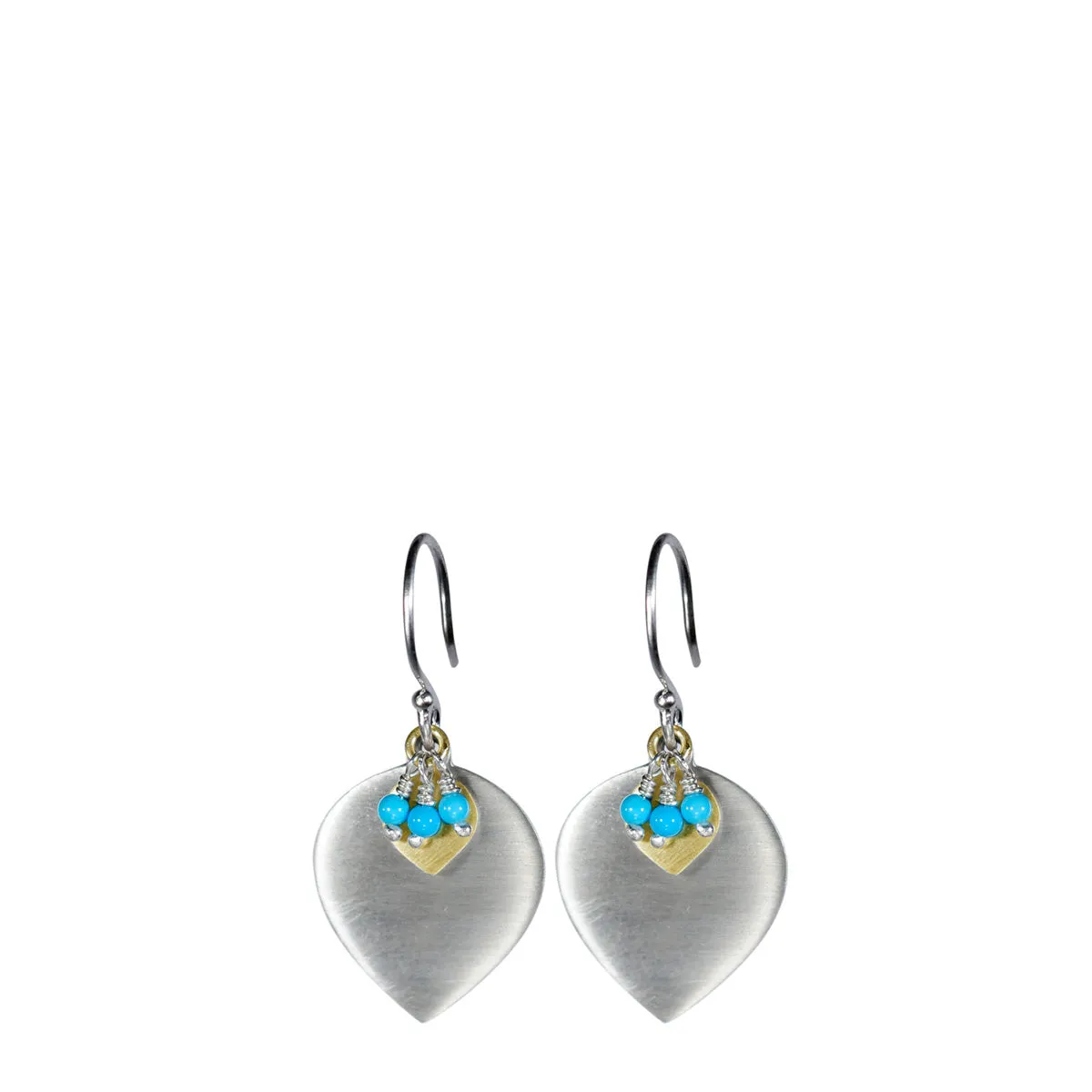 Sterling Silver & 10K Gold Lotus Earring with Turquoise sold by Me & Ro