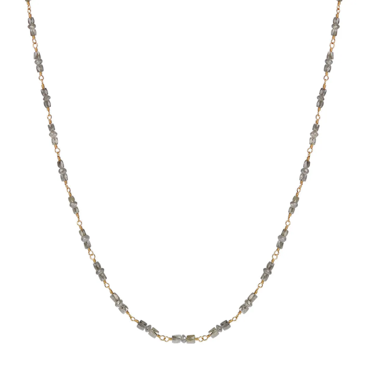 18K Gold Full Grey Diamond Station Chain sold by Me & Ro