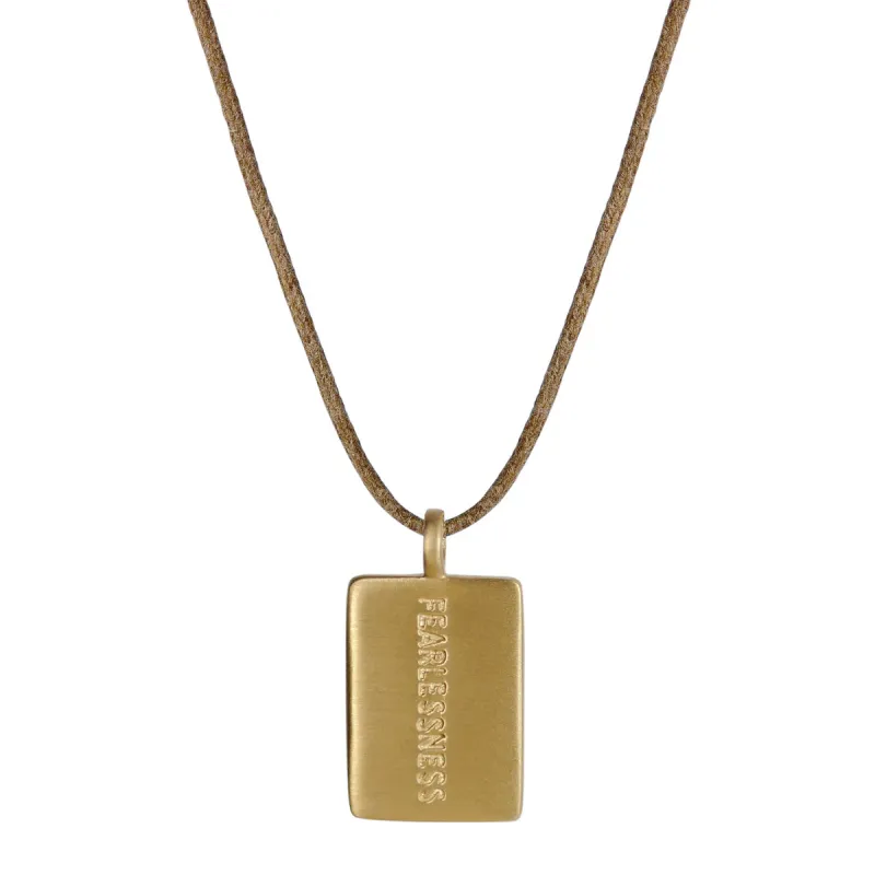 10K Gold Joyful Heart Foundation Fearlessness Tag on Cord made by Me & Ro