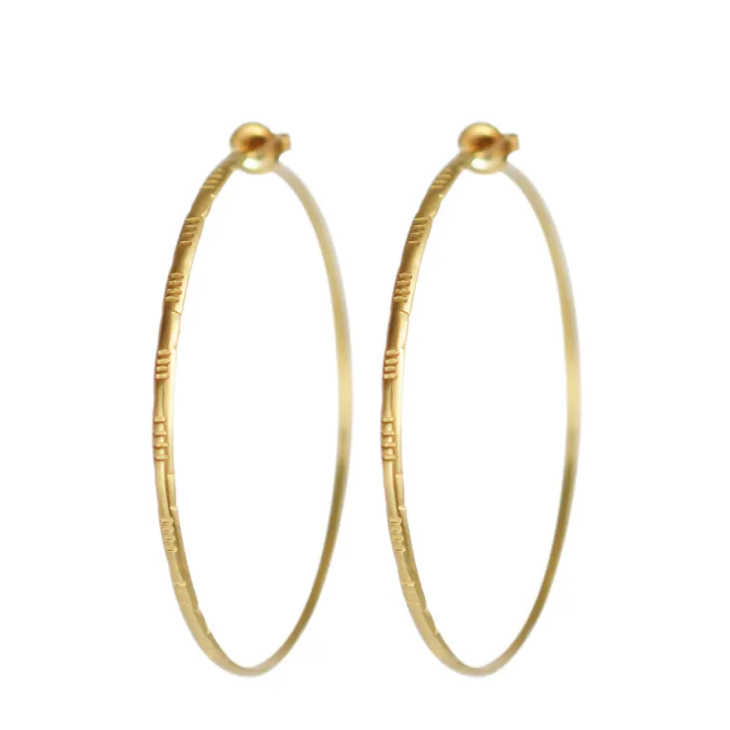 18K Gold Large Moroccan Endless Hoop Earrings made by Me & Ro