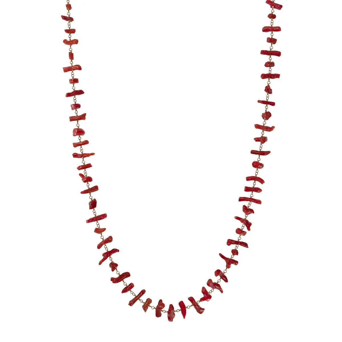 18K Gold Vintage Mediterranean Coral Branch Necklace sold by Me & Ro