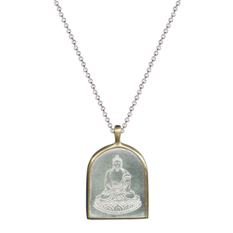 Men's Sterling Silver & 10K Gold Buddha Pendant made by Me & Ro