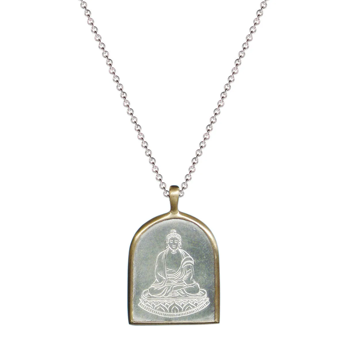 Men's Sterling Silver & 10K Gold Buddha Pendant sold by Me & Ro