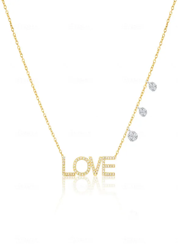 Diamond Love and Bezel Necklace sold by Meira T