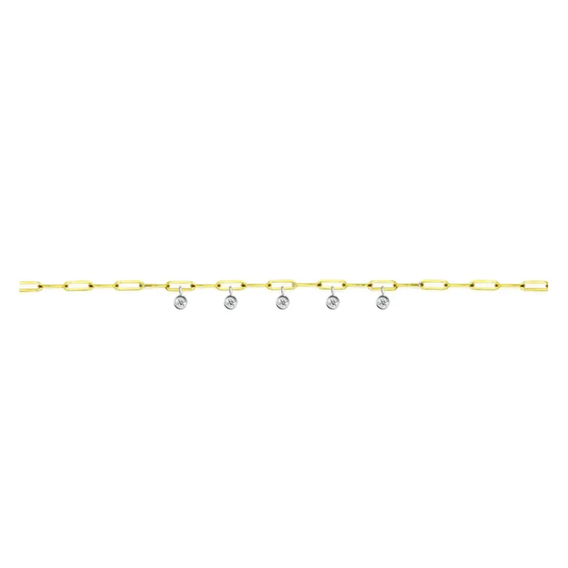 Diamond Bezel Paperclip Bracelet sold by Meira T