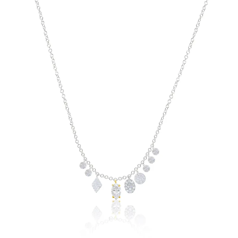 Two Tone Gold Diamond Charm Necklace sold by Meira T