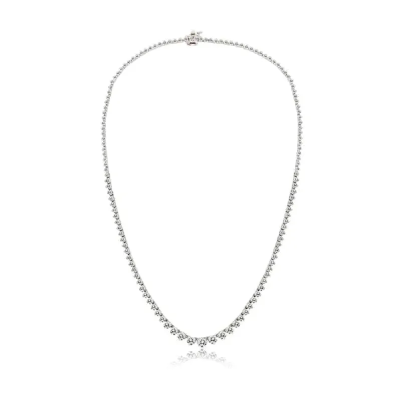 4.65ct White Gold Tennis Necklace sold by Meira T