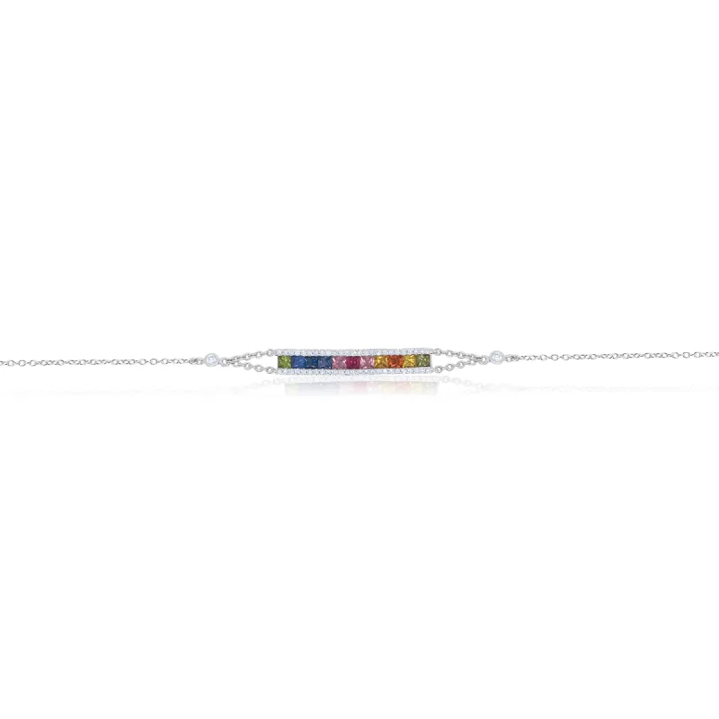 White Gold Rainbow Bracelet sold by Meira T