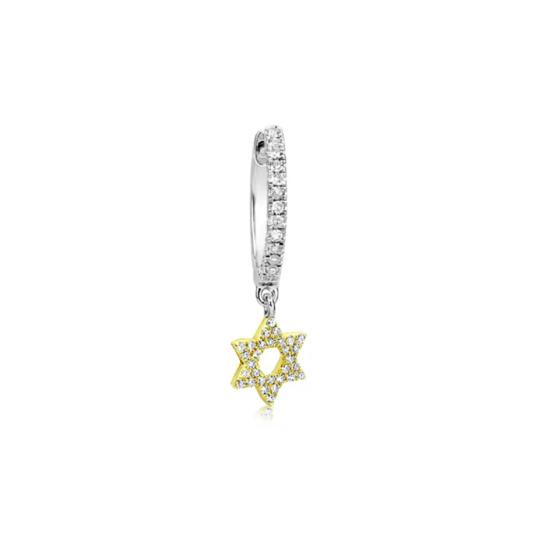 Jewish Star Huggie sold by Meira T