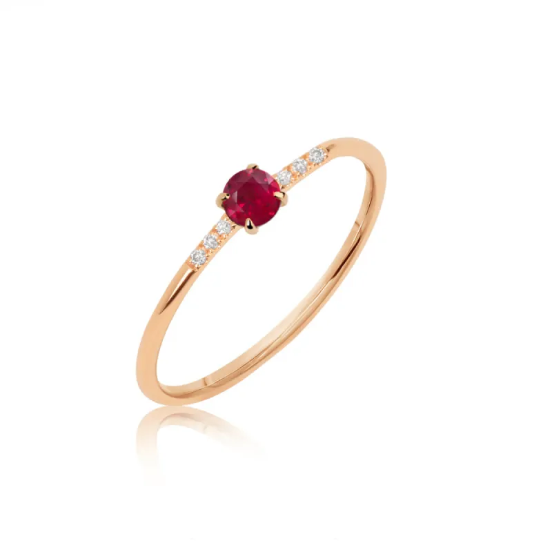 Rose Gold Ruby and Diamond Ring sold by Meira T