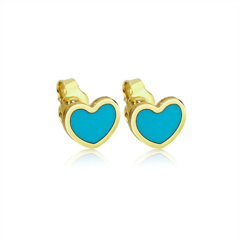 Turquoise Heart Studs sold by Meira T