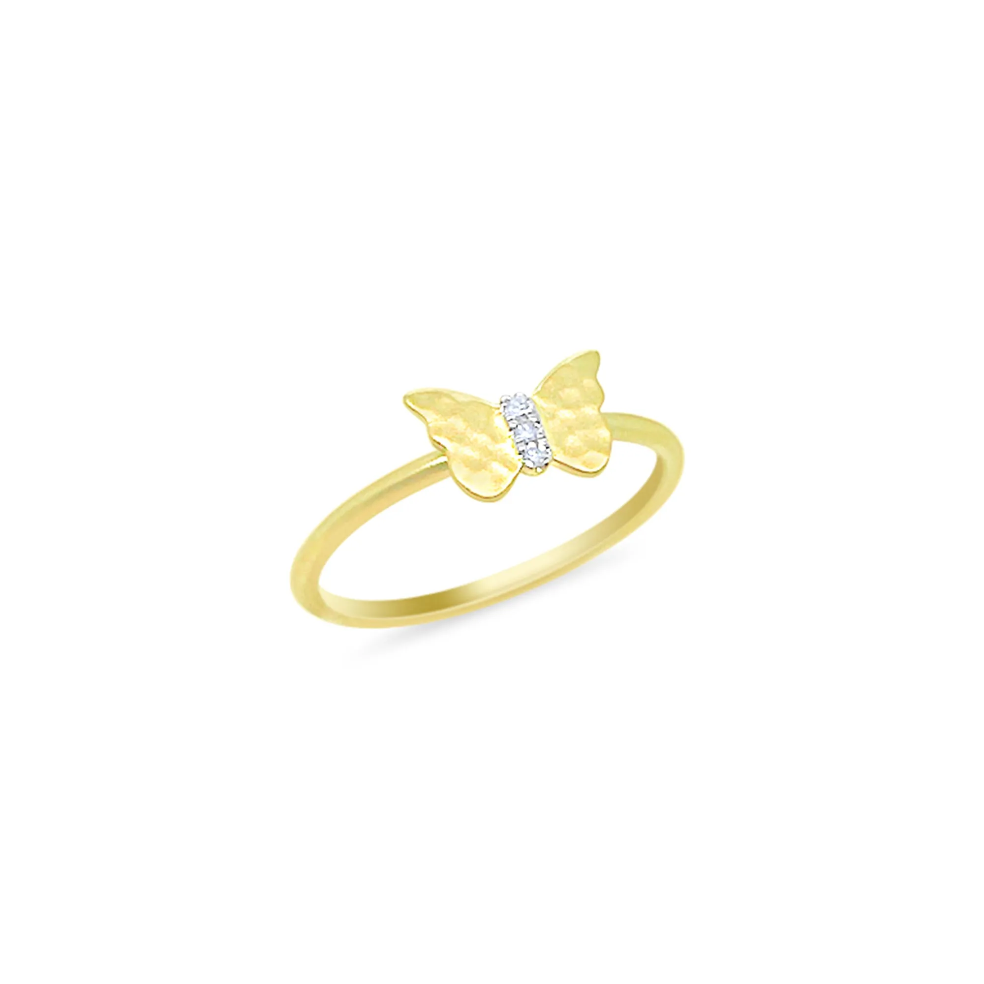 Yellow Gold Diamond Butterfly Ring sold by Meira T