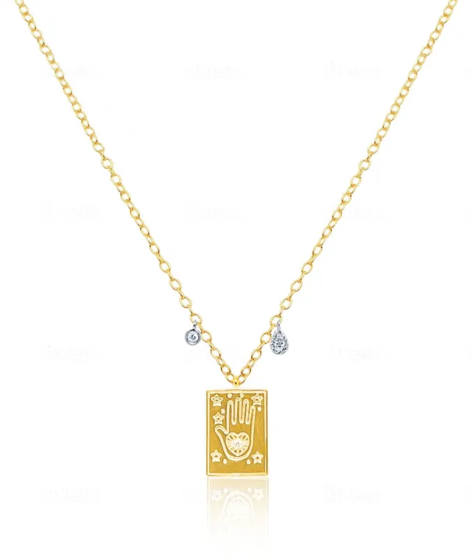 Yellow Gold Hamsa And Charm Necklace sold by Meira T