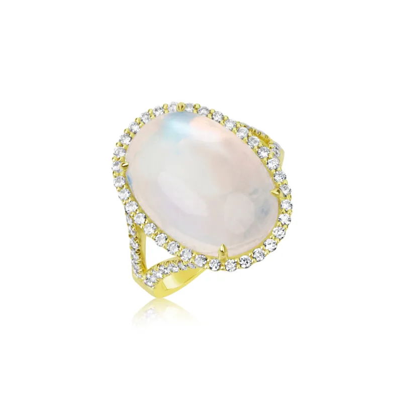 Statement Moonstone and Diamond Ring sold by Meira T