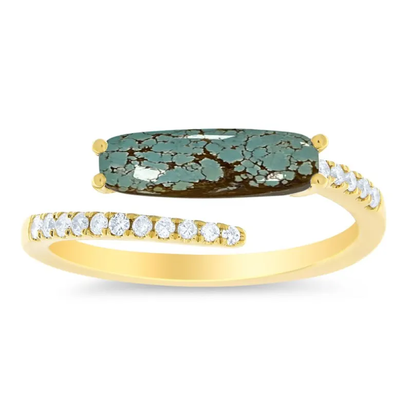 Yellow Gold Turuoise Diamond Ring sold by Meira T