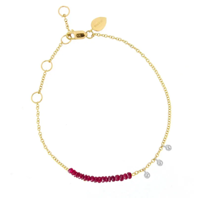 Yellow Gold Ruby Bracelet with Diamonds sold by Meira T