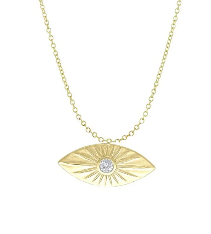 14kt Yellow Gold Eye Necklace sold by Meira T