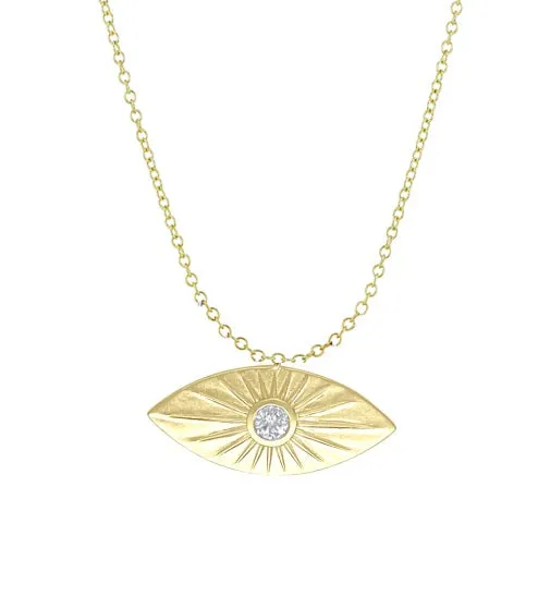 14kt Yellow Gold Eye Necklace sold by Meira T