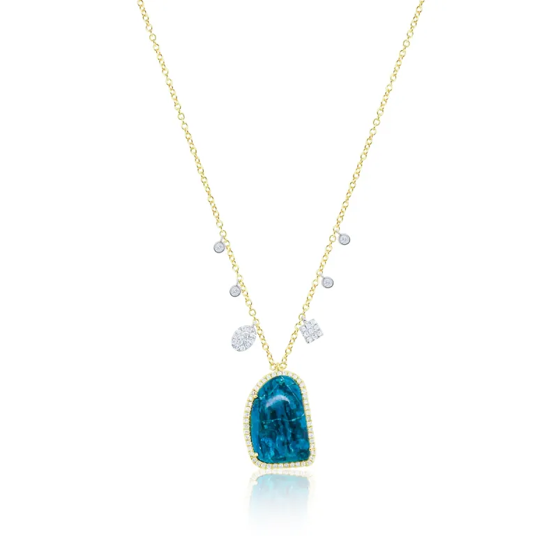 Yellow Gold Chrysocolla Necklace sold by Meira T