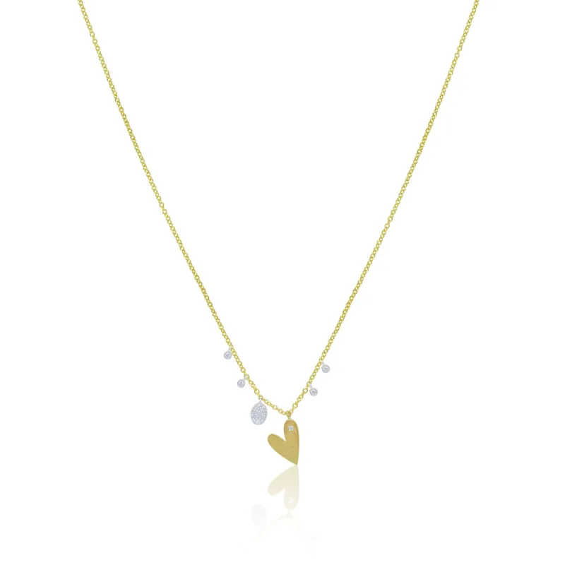 Brushed Gold Heart Necklace sold by Meira T