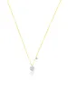 Yellow Gold Dainty Diamond Disk Necklace sold by Meira T