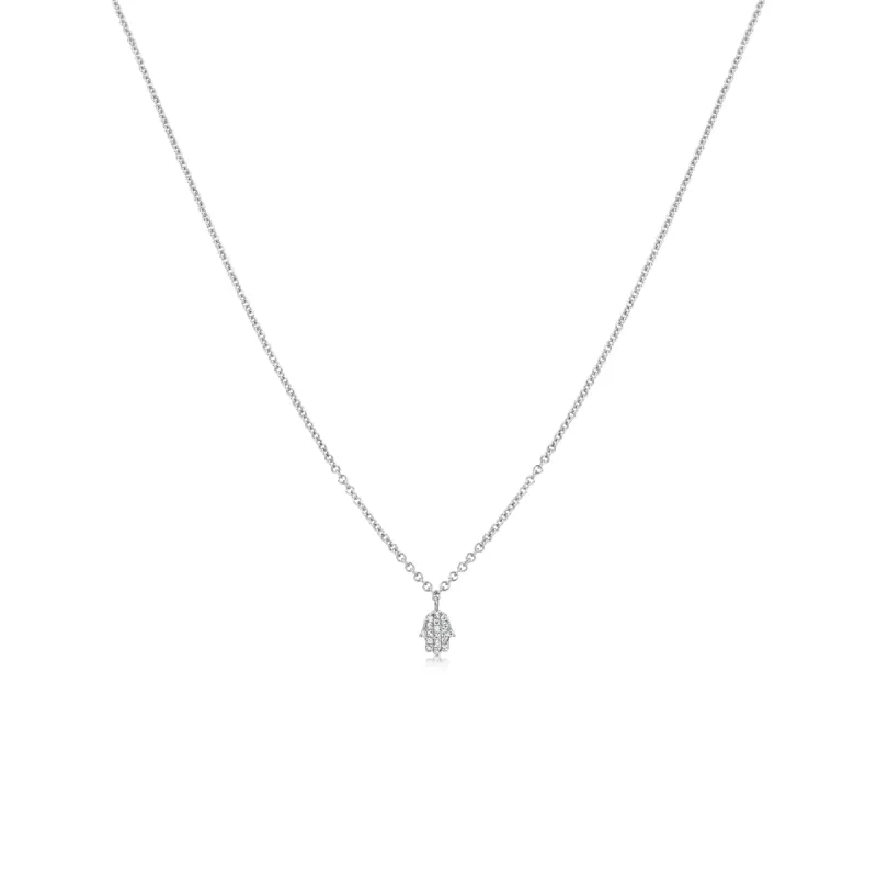 Dainty Diamond Hamsa Necklace sold by Meira T