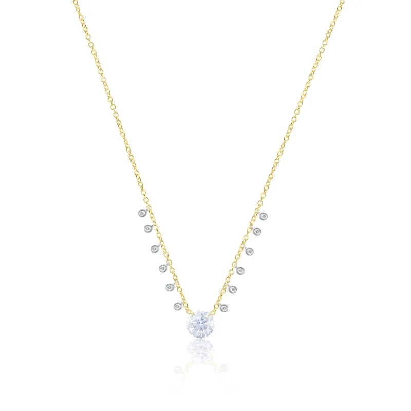Yellow Gold Diamond Bezel Necklace sold by Meira T